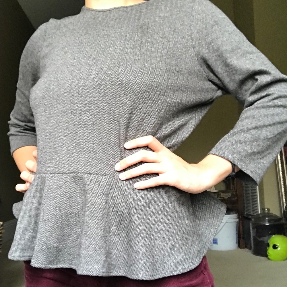 Ralph Lauren 3/4 Sleeve Peplum Blouse